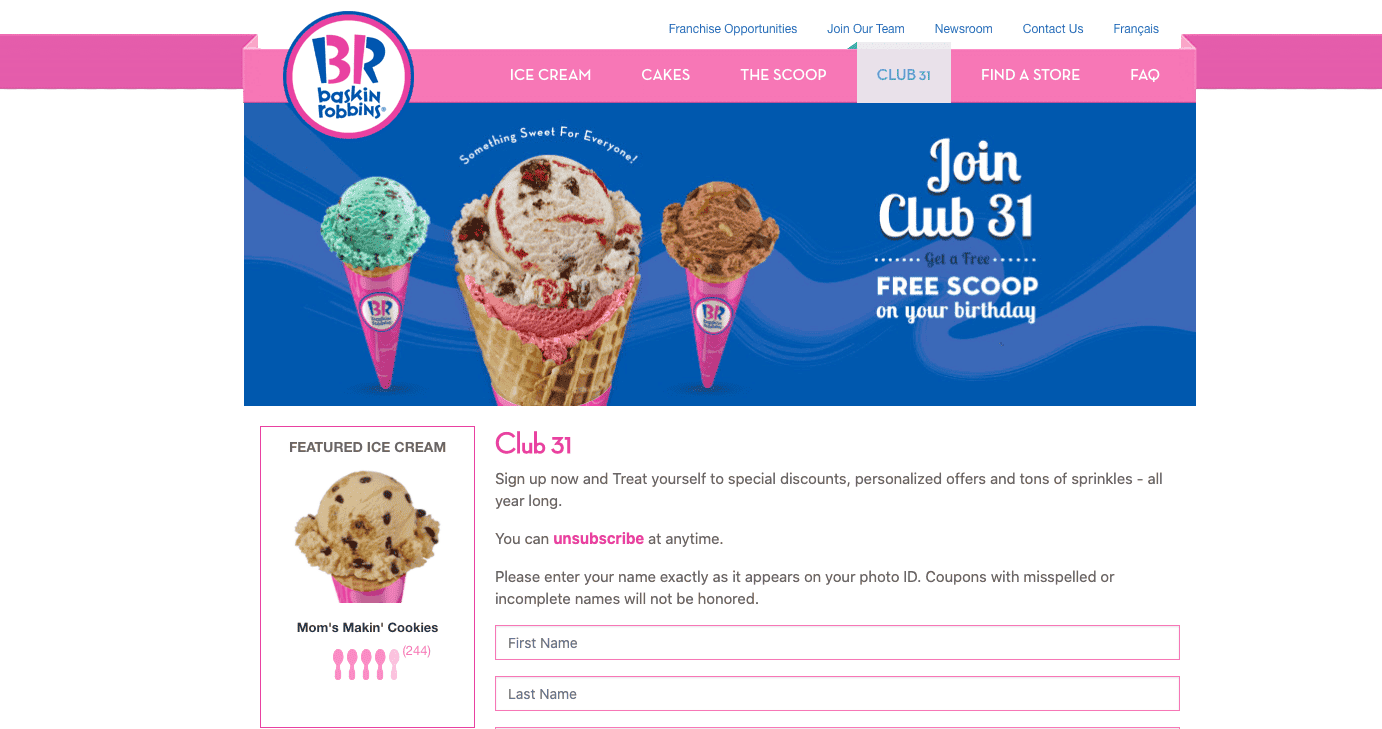 Baskin Robbins Free Birthday 