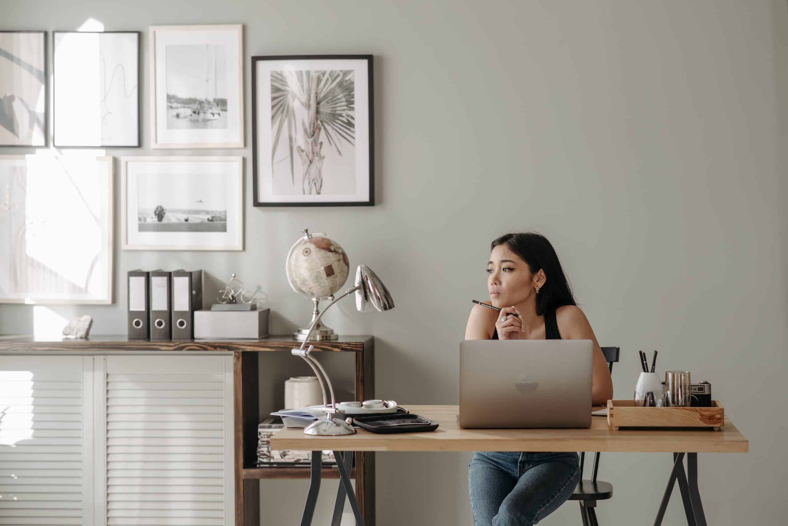 girl working on laptop 